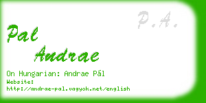 pal andrae business card