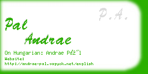 pal andrae business card